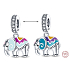 Charms Sterling Silber 925 Thermo - Elefant als Glücksbringer, Tierarmband-Anhänger