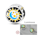 Charm Sterling Silber 925 Luminous - Tag / Nacht, Sonne / Mond, Stopper, Clip Perle auf Armband Universum