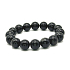 Obsidian-Armband elastischer Naturstein, Kugel 12 mm / 16 - 17 cm, randlos