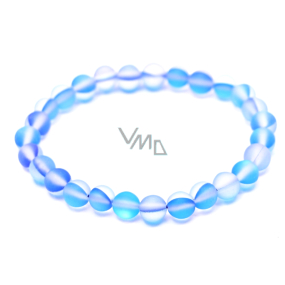 Opalit blau matt Armband elastisch, Kunststeinkugel 6 mm / 16 cm, für Kinder, Wunsch- und Hoffnungsstein Opalit blau matt Armband elastisch, Kunststeinkugel 6 mm / 16 cm, für Kinder, Wunsch- und Hoffnungsstein