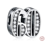 Charme Sterling Silber 925 60 Jahrestag, Perle auf Armband
