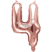 Ditipo Aufblasbarer Folienballon Nummer 4 rosa gold 35 cm 1 Stück