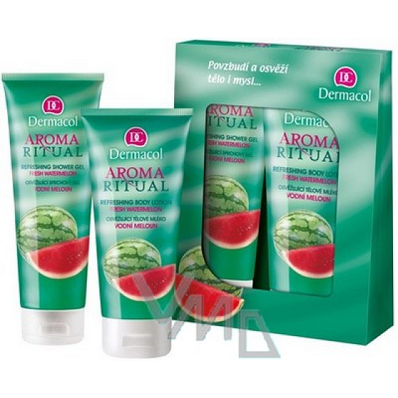 Dermacol Aroma Ritual Wassermelone Erfrischendes Duschgel 250 ml + Körperlotion 200 ml, Kosmetikset