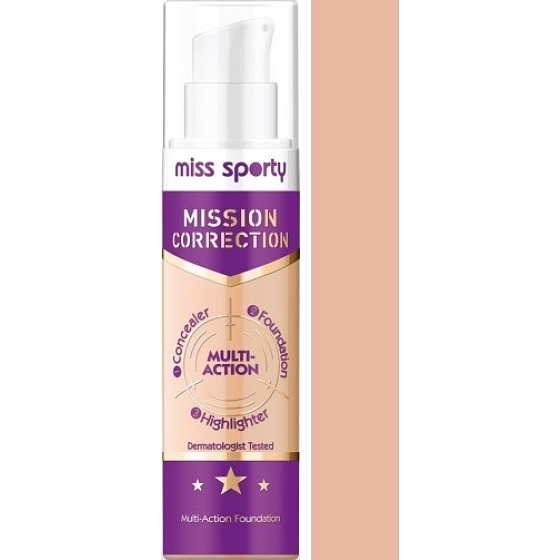 Miss Sports Mission Korrektur Multi-Action Foundation 001 Elfenbein 27,3 ml