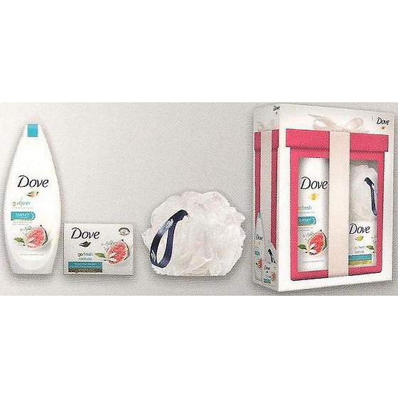 Dove Restore Go Fresh Restore pflegendes Duschgel 250 ml + Go Fresh Restore Cremetablette 100 g + Schwamm zum Waschen, Kosmetikset