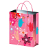 Engel Geschenk Papiertüte 15 x 12 x 5,5 cm rosa mit Blumen