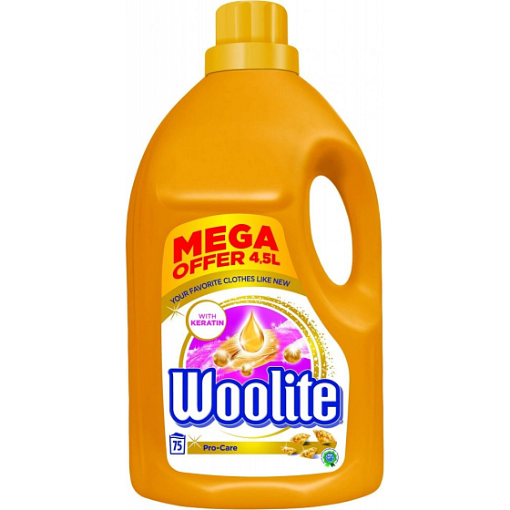 Woolite Pro-Care Waschgel macht die Fasern in 75 Dosen von 4,5 l weich und schützt sie