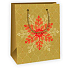 Ditipo Geschenk Papiertüte 11,4 x 6,4 x 14,6 cm beige mit roter Schneeflocke
