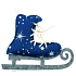 Filzschlittschuhe blau zum Aufhängen 12 cm