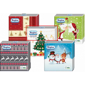 Regina Papierservietten 1 Lage 33 x 33 cm 20 Stück Weihnachtsweiß mit Weihnachtsbaum