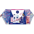 Nivea Pink Sensation Rose & Arganöl Körperlotion für Frauen 200 ml + Hibiskus & Salbei Duschgel 250 ml + Schwarz & Weiß Clear Ball Antitranspirant 50 ml + Labello Pearly Shine Lippenbalsam 4,8 g + Beutel, Kosmetikset