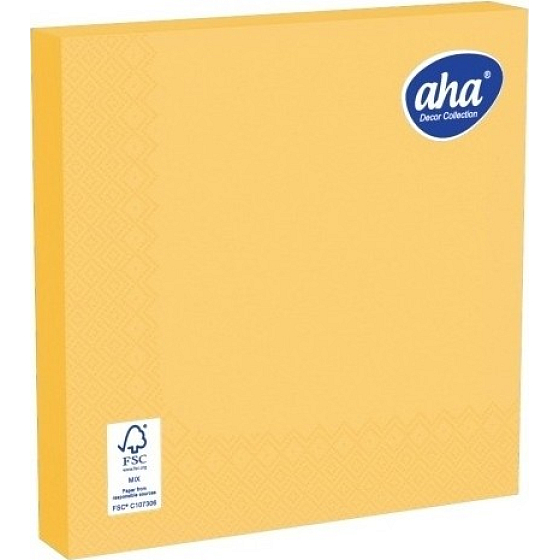 Aha Papierservietten 3-lagig 33 x 33 cm 20 Stück Gelb