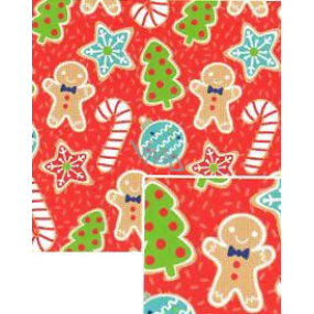 Nekupto Weihnachtsgeschenkpapier 70 x 1000 cm Rot Lebkuchen