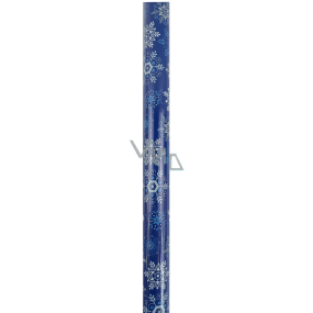 Nekupto Weihnachtsgeschenkpapier 70 x 1000 cm Blau weiß, blau, silberne Flocken