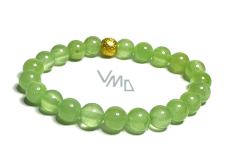 Calcit grün Armband elastisch Naturstein, Kugel 8 mm / 16-17 cm, Intuition Stein