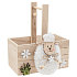 Holzkorb mit Schafen 14 x 18 cm