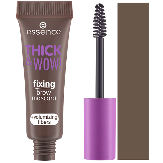Essence Thick & Wow! augenbrauen-Mascara mit Fasern 02 Aschbraun 6 ml