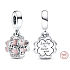 Sterling Silber 925 Friendship Quatrefoil - Glücklich, dich zu haben, Freundschaftsarmband-Anhänger