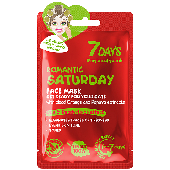 7Days Romantic Saturday textile Gesichtsmaske für alle Hauttypen 28 g