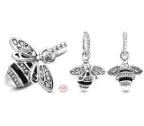 Charms Sterling Silber 925 Bienenkönigin schimmernder, tierischer Armband-Anhänger