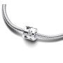 Charms Sterling Silber 925 Glitzernder Stern mit Aussparungen, Clipbead für Armband