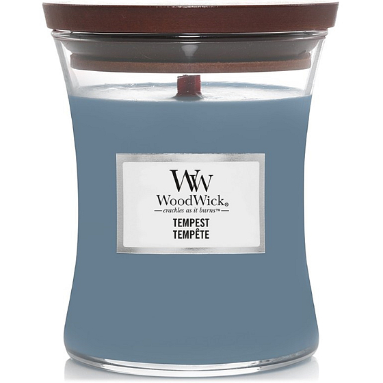 WoodWick Tempest - Sturm-Duftkerze mit Holzdocht und Deckel Glas mittel 275 g