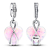 Charms Sterling Silber 925 Opalisierender Herz Anhänger für Mama, Liebesarmband Anhänger