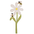Hölzerne Blume mit Bienen 22 cm