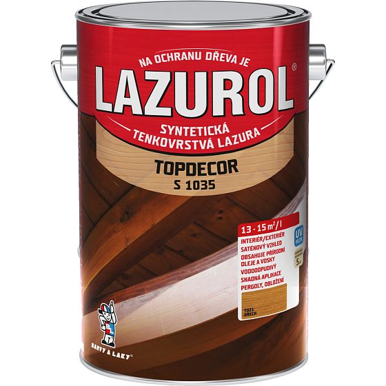 Lazurol Topdecor S1035 dünnschichtige Holzlasur T021 Walnuss, 4,5 l