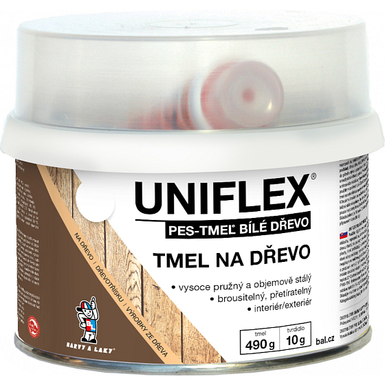 Uniflex PES-TMEL Holz, Holzspachtel, weiß, 500 g