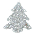 Weihnachtsbaum mit silbernen Kugeln, Sternen und Draht zum Aufhängen 10 cm