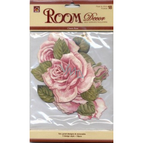 Raumdekoration selbstklebend Rose 18 Stück