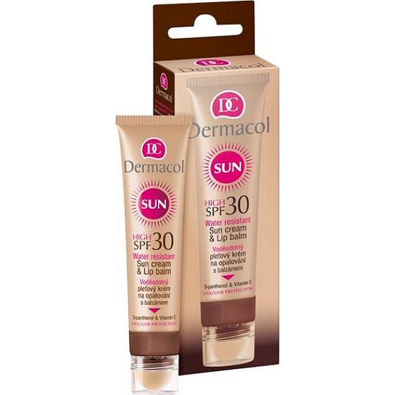 Dermacol Sonnencreme & Lippenbalsam SPF30 + wasserfeste 30 ml Sonnencreme und Lippenbalsam 3,2 g