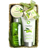 Idc Institute Organica Olivenöl Duschgel 188 ml + Körperlotion 180 ml + Körperpeeling 60 ml + Sisalschwamm 1 Stück in einem Korb, Kosmetikset