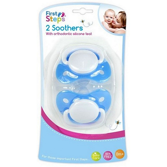 Erste Schritte Bpa Free Kieferorthopädische Silikondecke blau 2 Stück