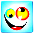 Nekupto Magnet Emoji Smiley quadratisch blau, oranges Auge 4 x 4 cm