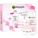 Garnier Skin Rose Sensitive 3 in 1 Mizellenwasser für empfindliche Haut 400 ml + Botanische 24-Stunden-Feuchtigkeitscreme für trockene und empfindliche Haut 50 ml, kosmetisches Set