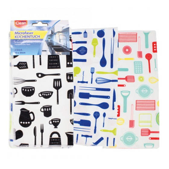 Elina Clean Mikrofasertuch Universal Mikrofasertuch 30 x 30 cm 3 Stück