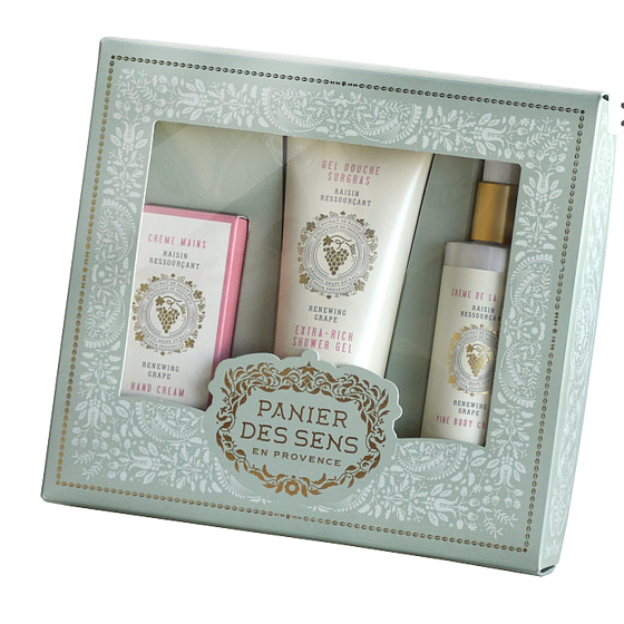 Panier des Sens Trauben-Duschgel 200 ml + Körperlotion 200 ml + Handcreme 75 ml, Kosmetikset