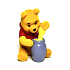 Disney Winnie the Pooh Mini Figur - Winnie sitzend mit einem Topf Honig, 1 Stück, 5 cm