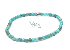 Türkisarmband elastisch Naturstein, Kugel 4 mm / 16 - 17 cm, Borstenstein, Talisman der Reisenden und Tierfreunde