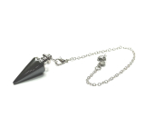 Hämatit Pendel 3,5 cm + Kette mit Kugel 18 cm, gesunder Blutstein