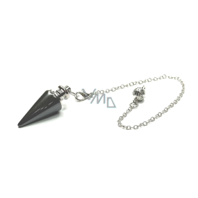 Hämatit Pendel 3,5 cm + Kette mit Kugel 18 cm, gesunder Blutstein