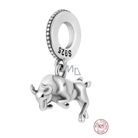 Charm Sterlingsilber 925 Stier, Charging Bull - Wall Street im Finanzzentrum von New York City, Anhänger für Reise-Armband