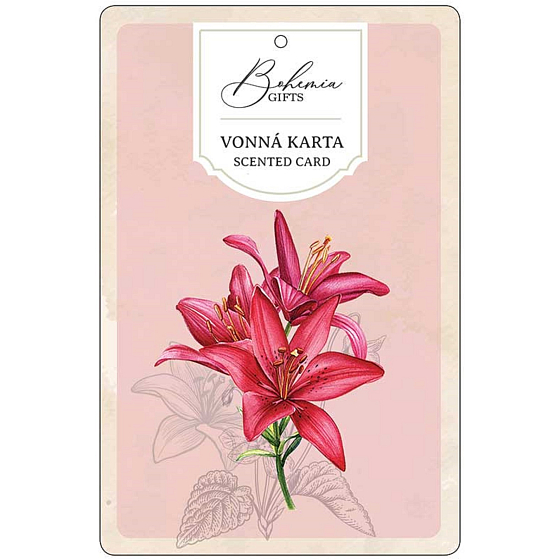 Bohemia Gifts Aromatisch duftende Karte Rote Blumen zarter und reiner Duft 10,5 x 16 cm