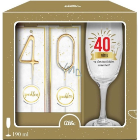 Albi Geburtstagsset mit Wunderkerze 40 Willkommen im fantastischen Jahrzehnt! 190 ml