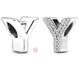 Sterling Silber 925 Alphabet Buchstabe Y, Perle für Armband