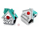 Charme Sterling Silber 925 Haus wo die Liebe wohnt, Perle am Armband Familie