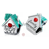 Charme Sterling Silber 925 Haus wo die Liebe wohnt, Perle am Armband Familie