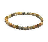 Achate Verrücktes elastisches Armband aus Naturstein, Kugel 4 mm / 19 cm, Stabilität, Energie, Selbstvertrauen